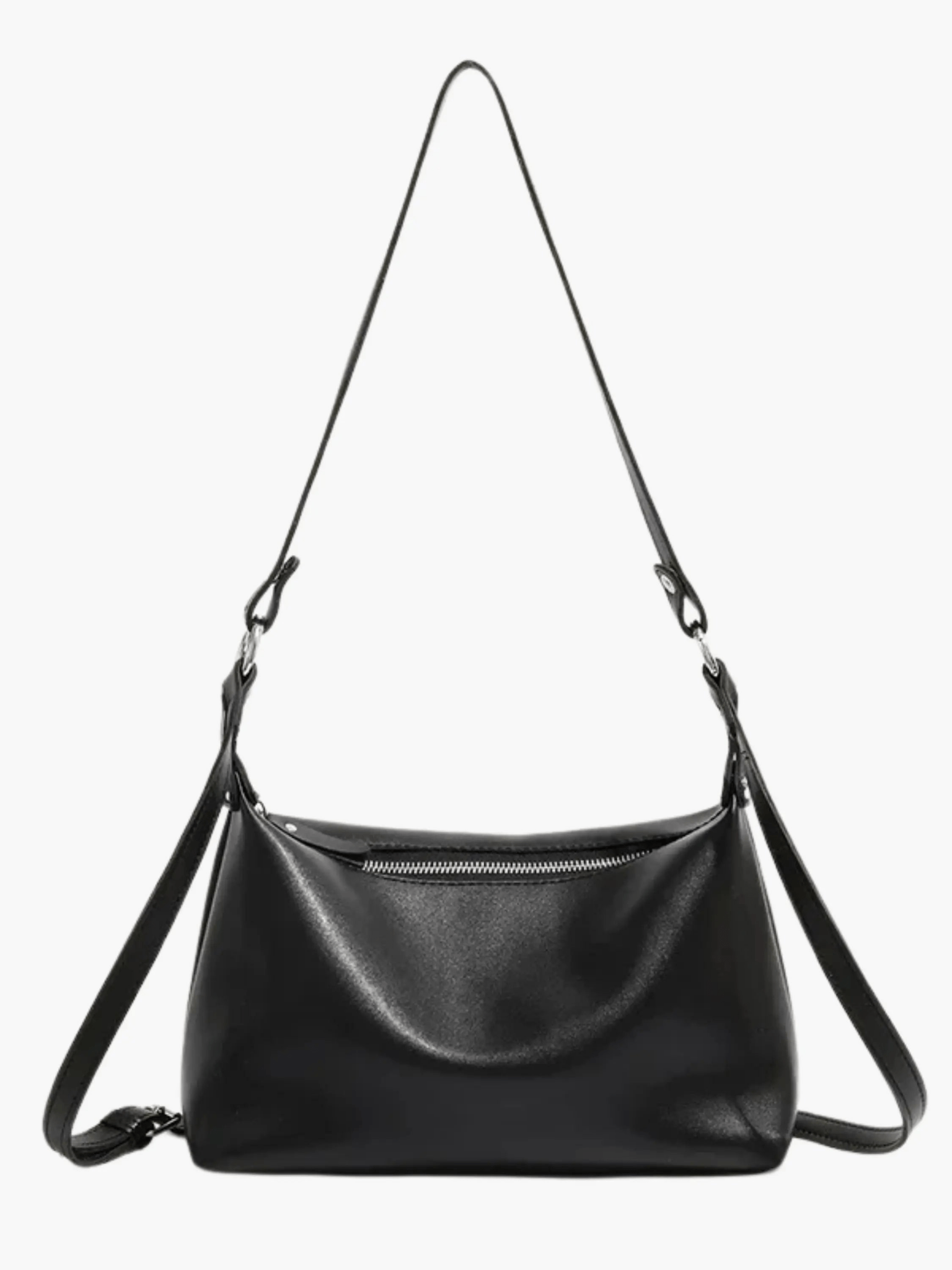Avaris | Luxe Sky Blue Leather Crossbody Bag – Sleek & Versatile - in Black | Arvea Bags