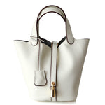 Azrielle | Premium Vegan Leather Litchi Grain Buckle Bag with Top Handle & Inner Pouch - in Yellow | Arvea Bags