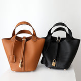 Azrielle | Premium Vegan Leather Litchi Grain Buckle Bag with Top Handle & Inner Pouch - in Yellow | Arvea Bags