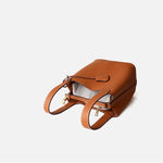 Azrielle | Premium Vegan Leather Litchi Grain Buckle Bag with Top Handle & Inner Pouch - in Yellow | Arvea Bags