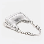 Baguette bag with chain strap and metallic finish - in Silver | Arvea Bags