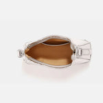 Baguette bag with chain strap and metallic finish - in Silver | Arvea Bags
