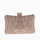 Beaded Clutch – Vintage Crystal Evening Bag - in Apricot | Arvea Bags