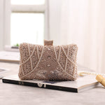 Beaded Clutch – Vintage Crystal Evening Bag - in Apricot | Arvea Bags