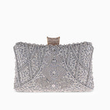 Beaded Clutch – Vintage Crystal Evening Bag - in Silver | Arvea Bags