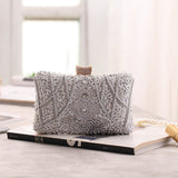 Beaded Clutch – Vintage Crystal Evening Bag - in Silver | Arvea Bags