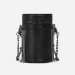 Black Cylinder PU Leather Fringe Bag – Edgy, Glam & Statement - Making - in Black | Arvea Bags