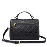 Black Embossed Pattern Top Handle Bag - Unique & Chic - in Black | Arvea Bags