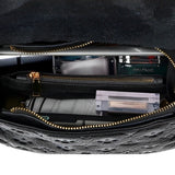 Black Embossed Pattern Top Handle Bag - Unique & Chic - in Black | Arvea Bags