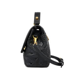 Black Embossed Pattern Top Handle Bag - Unique & Chic - in Black | Arvea Bags