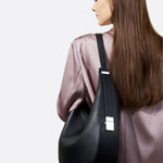 Black Leather Crescent Shoulder Bag – Minimalist Luxury Handbag - in Black | Arvea Bags