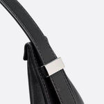Black Leather Crescent Shoulder Bag – Minimalist Luxury Handbag - in Black | Arvea Bags