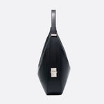 Black Leather Crescent Shoulder Bag – Minimalist Luxury Handbag - in Black | Arvea Bags