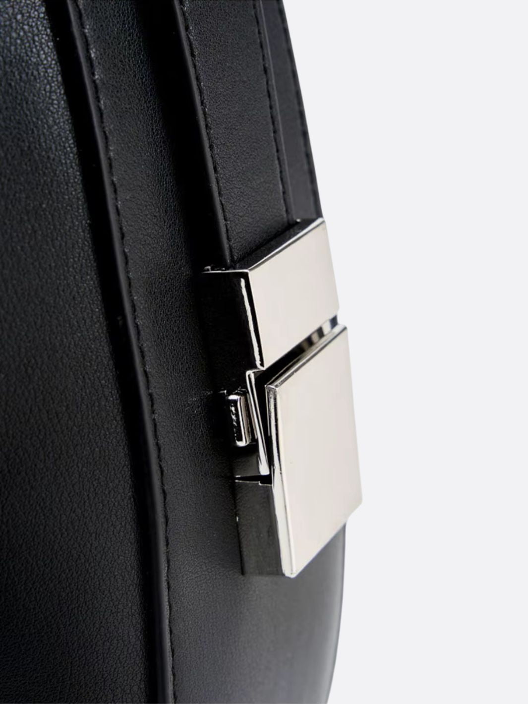Black Leather Crescent Shoulder Bag – Minimalist Luxury Handbag - in Black | Arvea Bags