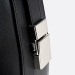 Black Leather Crescent Shoulder Bag – Minimalist Luxury Handbag - in Black | Arvea Bags