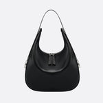 Black Leather Crescent Shoulder Bag – Minimalist Luxury Handbag - in Black | Arvea Bags