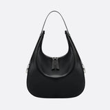 Black Leather Crescent Shoulder Bag – Minimalist Luxury Handbag - in Black | Arvea Bags