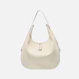 Black Leather Crescent Shoulder Bag – Minimalist Luxury Handbag - in Ivory | Arvea Bags