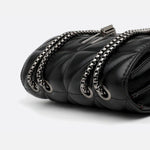 Black Quilted Leather Shoulder Bag – Chain Strap Evening Crossbody - in Black | Arvea Bags