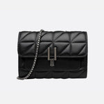 Black Quilted Leather Shoulder Bag – Chain Strap Evening Crossbody - in Black | Arvea Bags