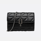 Black Quilted Leather Shoulder Bag – Chain Strap Evening Crossbody - in Black | Arvea Bags