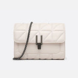 Black Quilted Leather Shoulder Bag – Chain Strap Evening Crossbody - in Light Beige | Arvea Bags