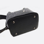 Black Rhinestone Bucket Bag – Sparkly Evening Shoulder Bag - in Light Beige | Arvea Bags