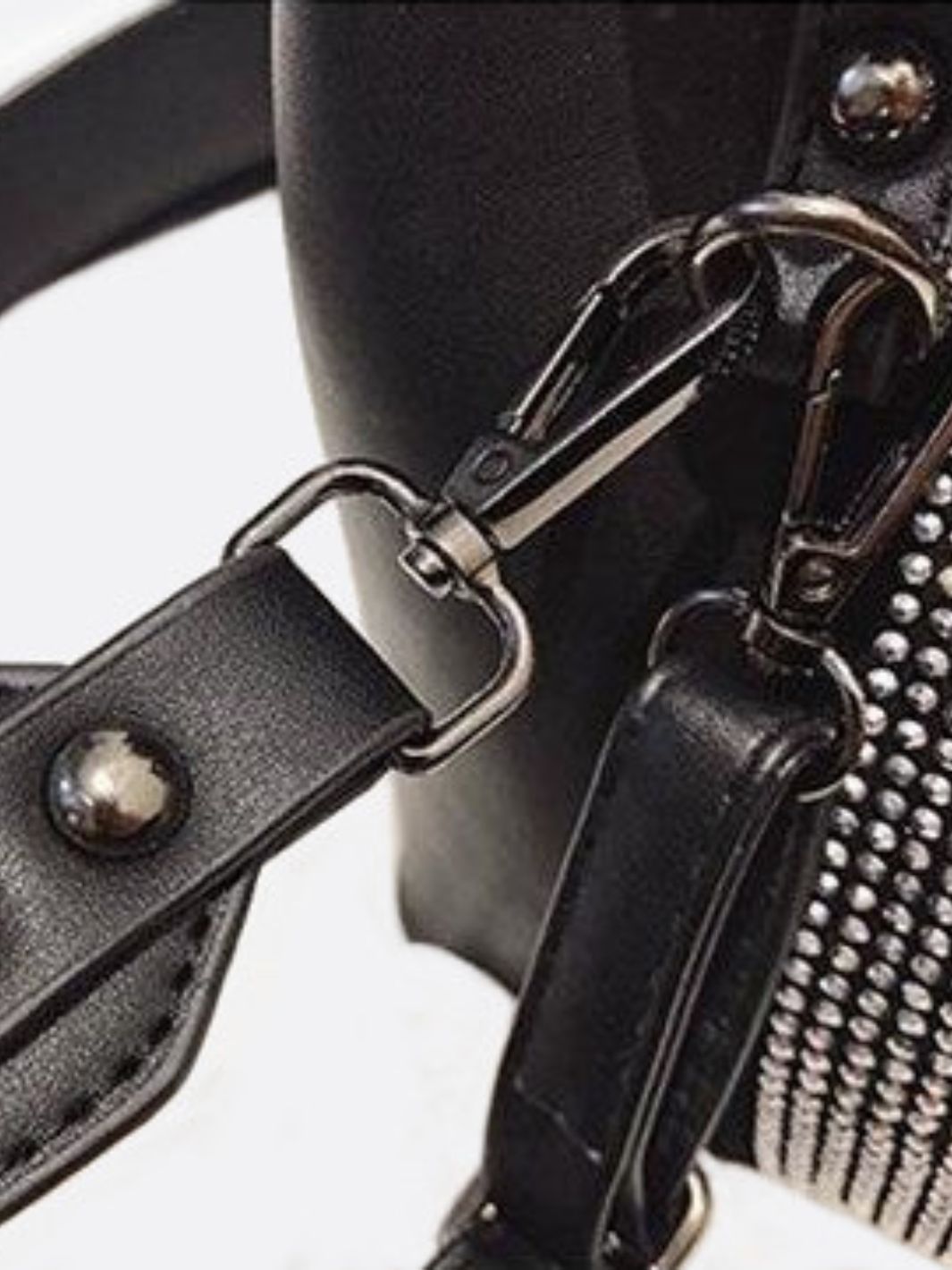 Black Rhinestone Bucket Bag – Sparkly Evening Shoulder Bag - in Light Beige | Arvea Bags