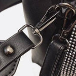 Black Rhinestone Bucket Bag – Sparkly Evening Shoulder Bag - in Light Beige | Arvea Bags
