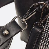 Black Rhinestone Bucket Bag – Sparkly Evening Shoulder Bag - in Light Beige | Arvea Bags