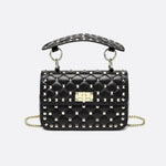 Black Studded Leather Handbag – Rock Chic Meets Luxury - in Black | Arvea Bags