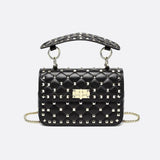 Black Studded Leather Handbag – Rock Chic Meets Luxury - in Black | Arvea Bags