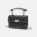 Black Studded Leather Handbag – Rock Chic Meets Luxury - in Black | Arvea Bags