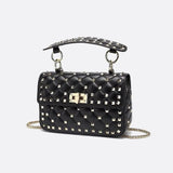 Black Studded Leather Handbag – Rock Chic Meets Luxury - in Black | Arvea Bags