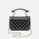Black Studded Leather Handbag – Rock Chic Meets Luxury - in Black | Arvea Bags