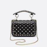Black Studded Leather Handbag – Rock Chic Meets Luxury - in Black | Arvea Bags