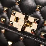 Black Studded Leather Handbag – Rock Chic Meets Luxury - in Black | Arvea Bags