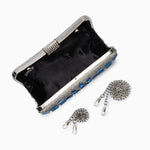 Blue Crystal Clutch – Luxury Rhinestone Mosaic Evening Bag - in Ocean Blue | Arvea Bags
