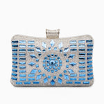 Blue Crystal Clutch – Luxury Rhinestone Mosaic Evening Bag - in Ocean Blue | Arvea Bags
