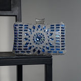 Blue Crystal Clutch – Luxury Rhinestone Mosaic Evening Bag - in Ocean Blue | Arvea Bags