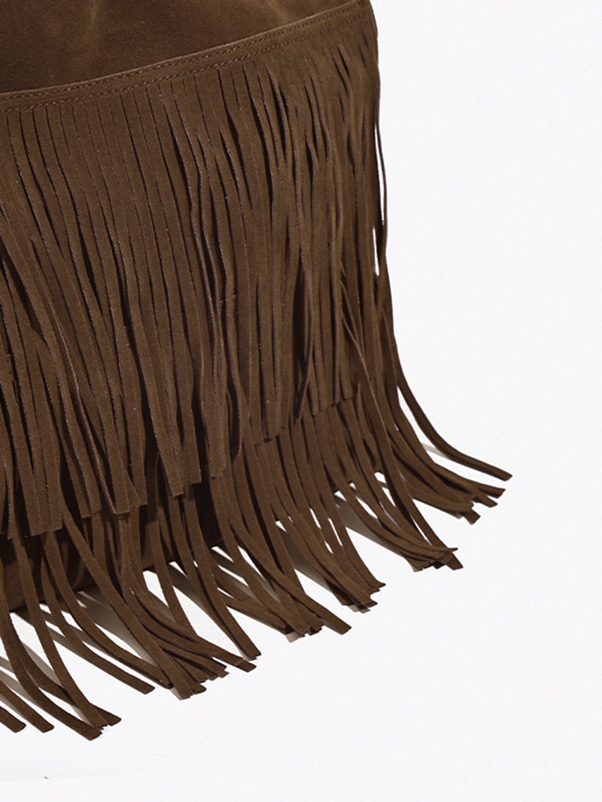 Boheemse | Suede Fringe Hobo Bag – A Statement of Bohemian Elegance - in Dark Brown | Arvea Bags