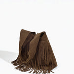 Boheemse | Suede Fringe Hobo Bag – A Statement of Bohemian Elegance - in Dark Brown | Arvea Bags