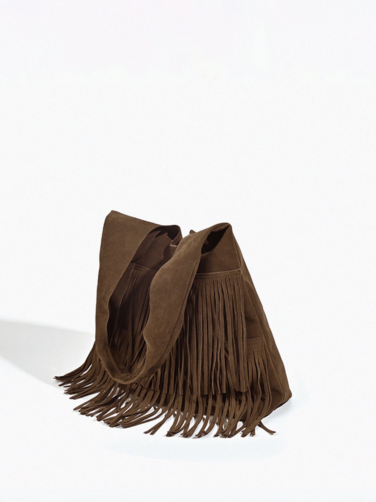Boheemse | Suede Fringe Hobo Bag – A Statement of Bohemian Elegance - in Dark Brown | Arvea Bags