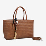 Boho Chic Woven Tote Bag for Women – Dual Handle Design - in Black | Arvea Bags