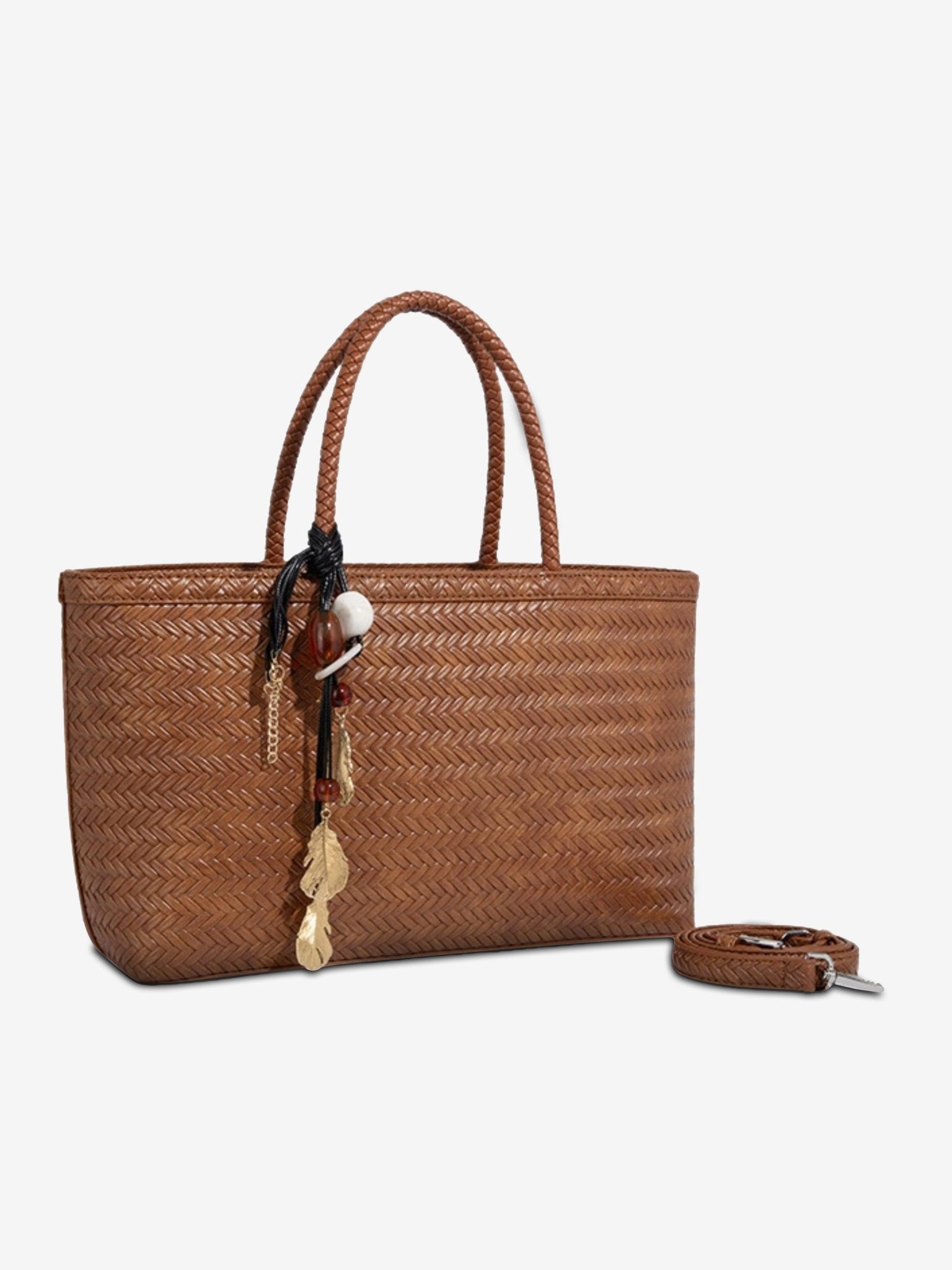Boho Chic Woven Tote Bag for Women – Dual Handle Design - in Black | Arvea Bags