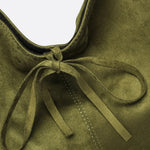 Boho Fringe Hobo Bag – Suede - Look Slouchy Shoulder Purse - in Military Green | Arvea Bags
