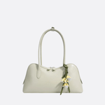 Boston Shoulder Bag with Floral Charm – Elegant Everyday Handbag - in Green | Arvea Bags