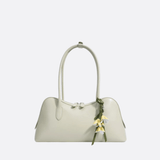Boston Shoulder Bag with Floral Charm – Elegant Everyday Handbag - in Green | Arvea Bags