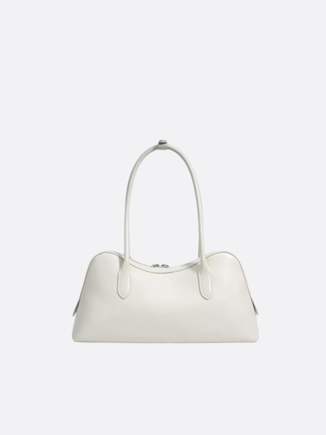Boston Shoulder Bag with Floral Charm – Elegant Everyday Handbag - in White | Arvea Bags