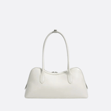 Boston Shoulder Bag with Floral Charm – Elegant Everyday Handbag - in White | Arvea Bags